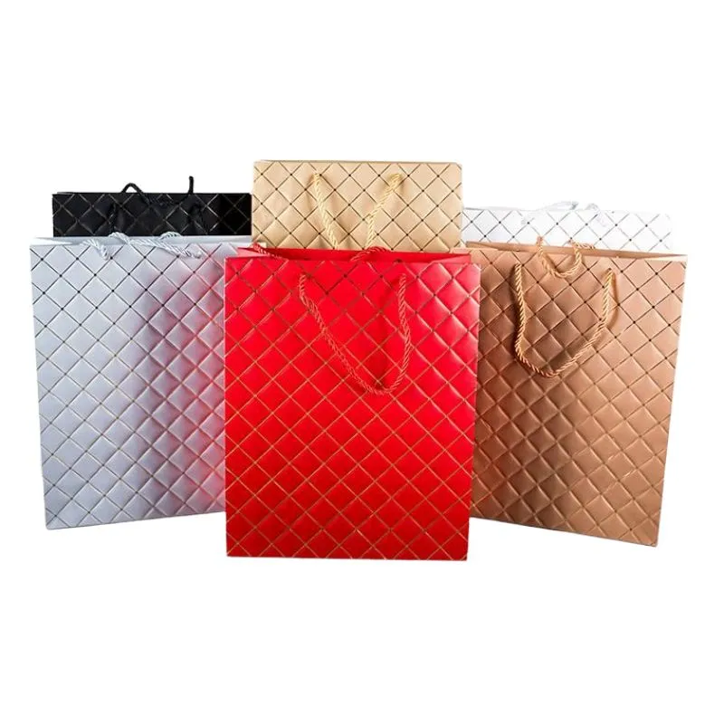 Gold Diamond Large Gift Bag - 26cm x 32cm x 12cm