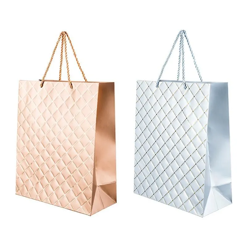 Gold Diamond Large Gift Bag - 26cm x 32cm x 12cm