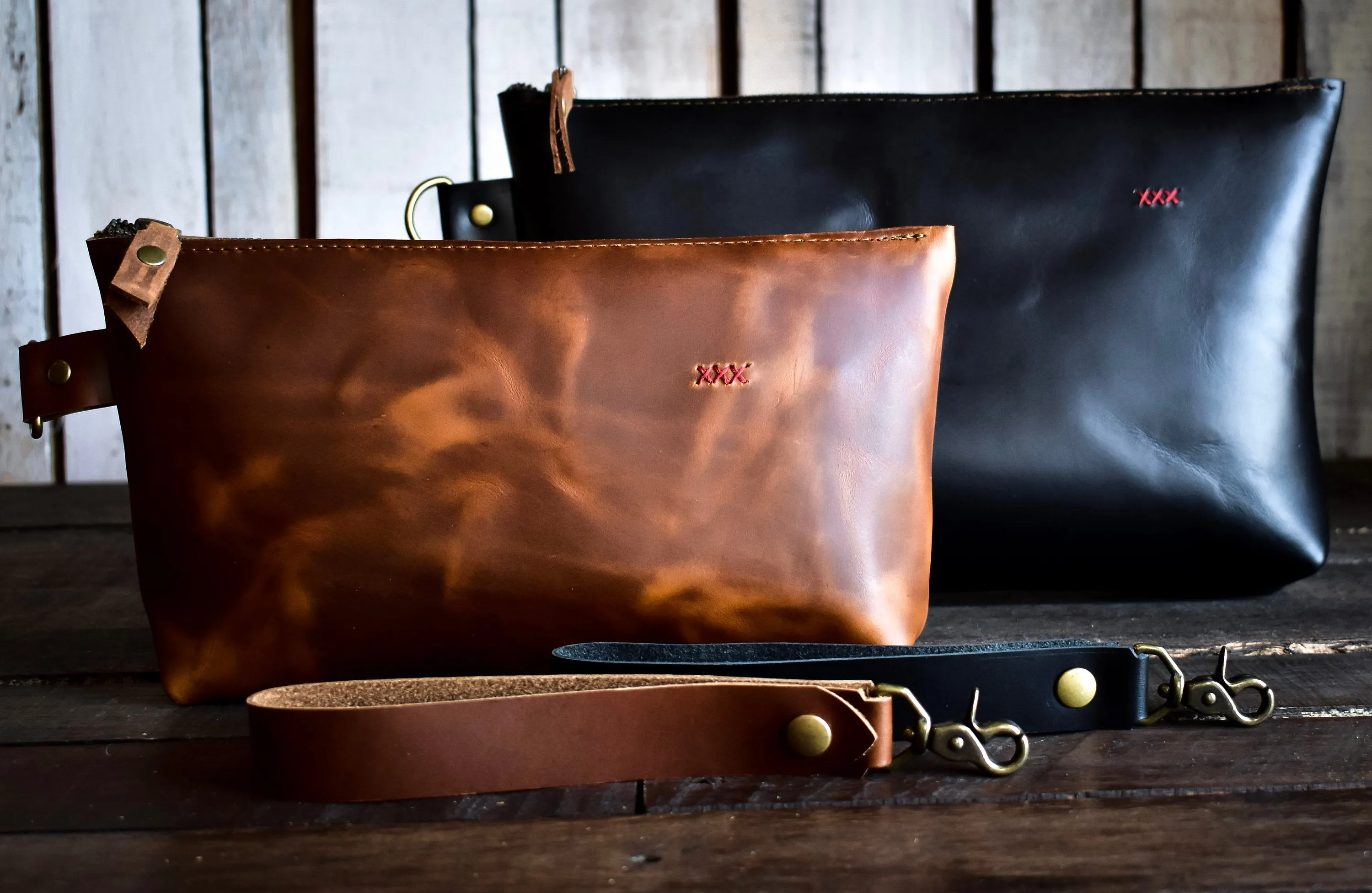 Handmade Leather Zipper Pouch | Tool Case