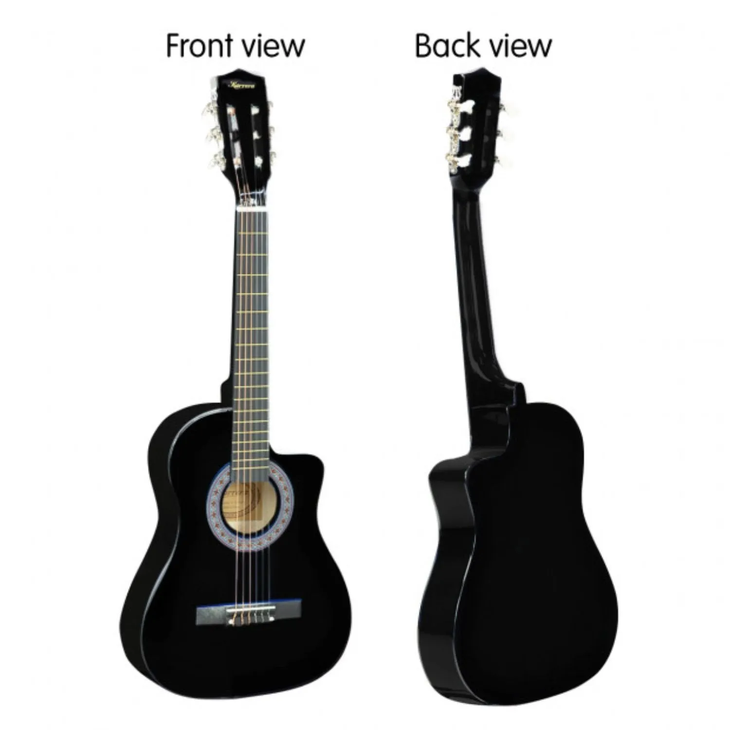 High-Gloss 38in Acoustic Guitar Set with Accessories - Karrera