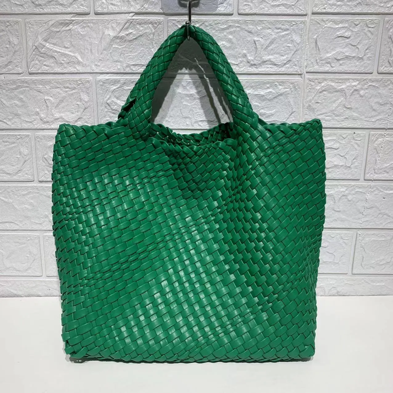 Ibiza Faux Leather Woven Tote - 21 Colors