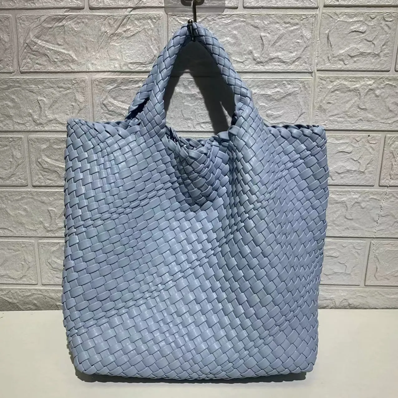 Ibiza Faux Leather Woven Tote - 21 Colors