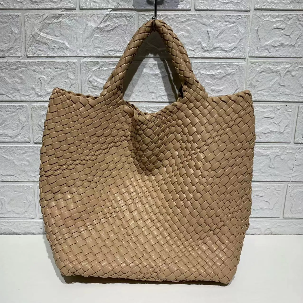 Ibiza Faux Leather Woven Tote - 21 Colors