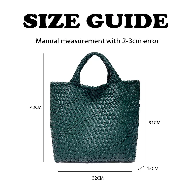 Ibiza Faux Leather Woven Tote - 21 Colors