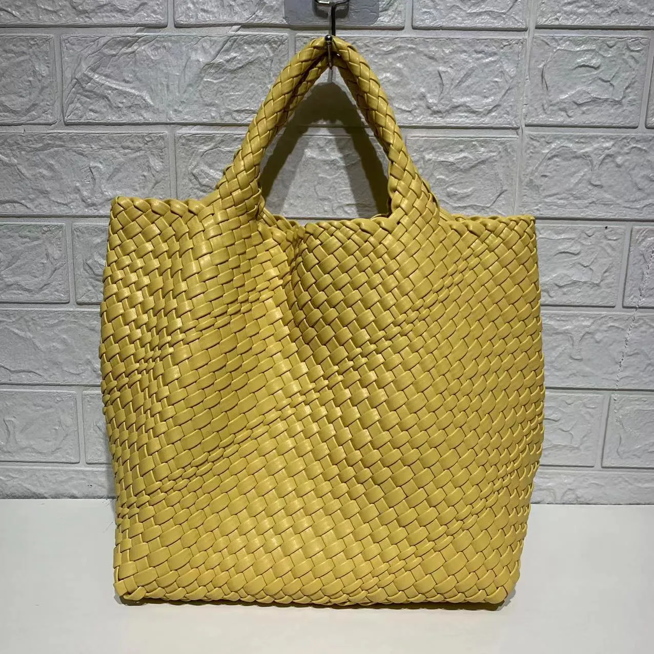 Ibiza Faux Leather Woven Tote - 21 Colors