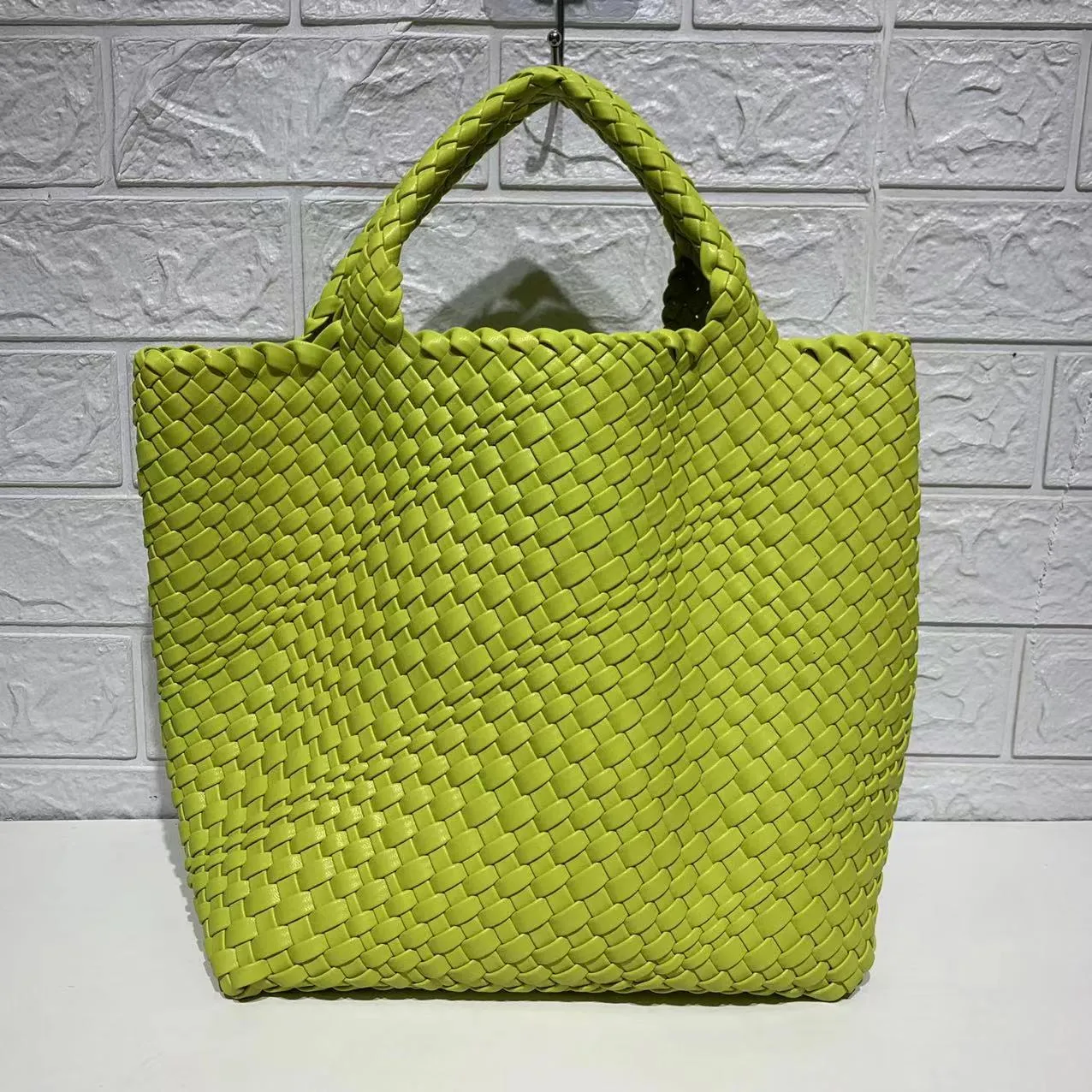 Ibiza Faux Leather Woven Tote - 21 Colors