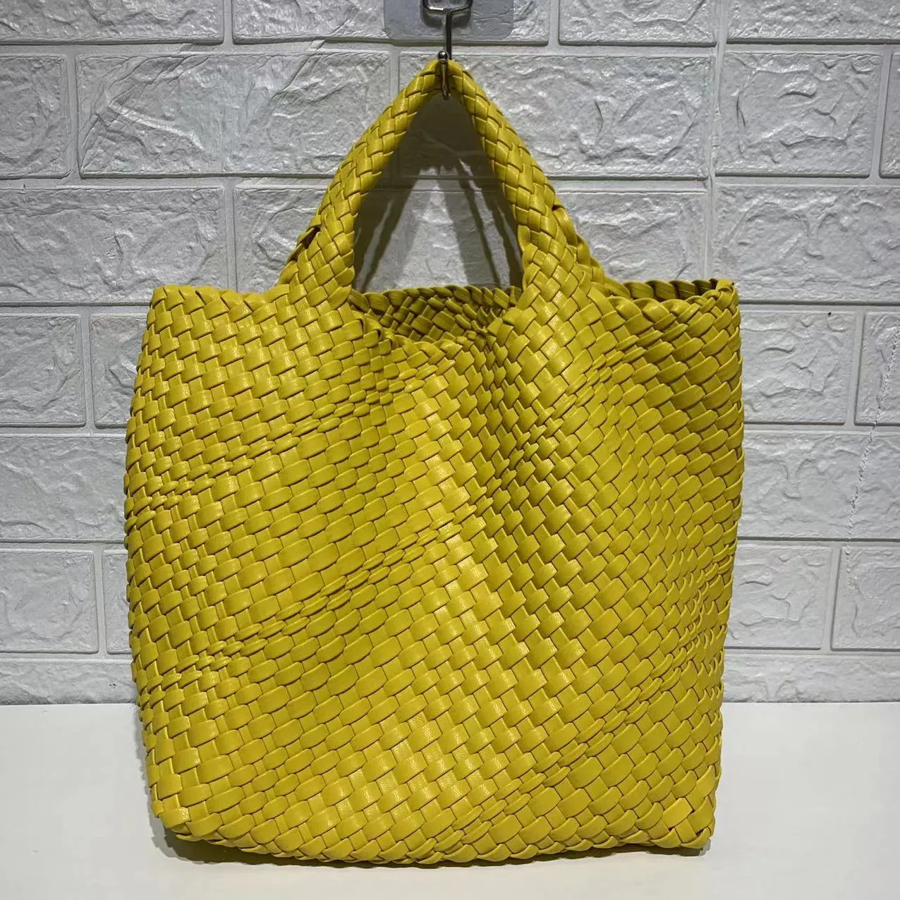 Ibiza Faux Leather Woven Tote - 21 Colors