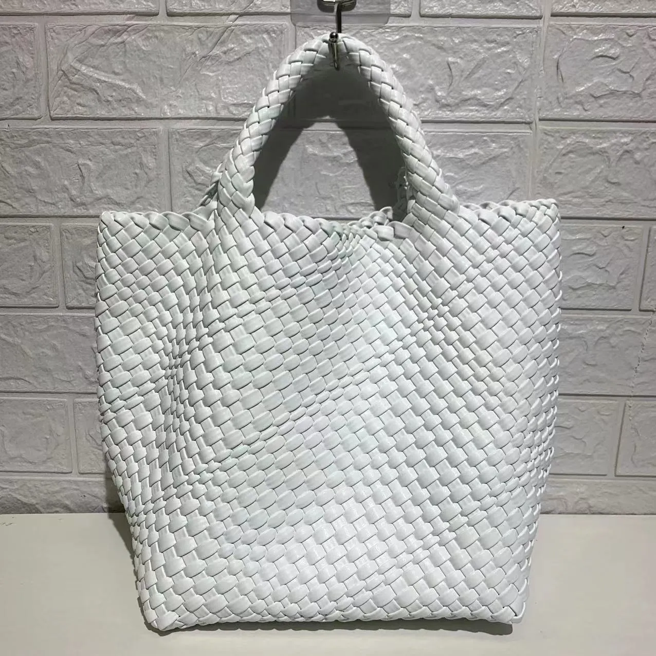 Ibiza Faux Leather Woven Tote - 21 Colors