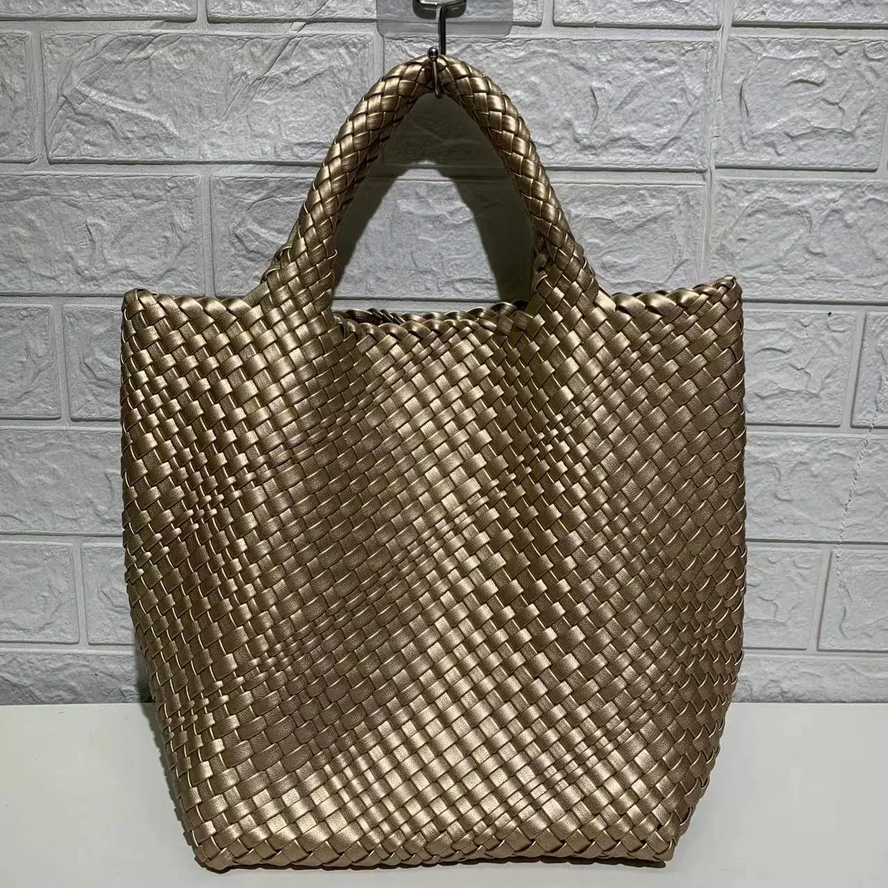 Ibiza Faux Leather Woven Tote - 21 Colors