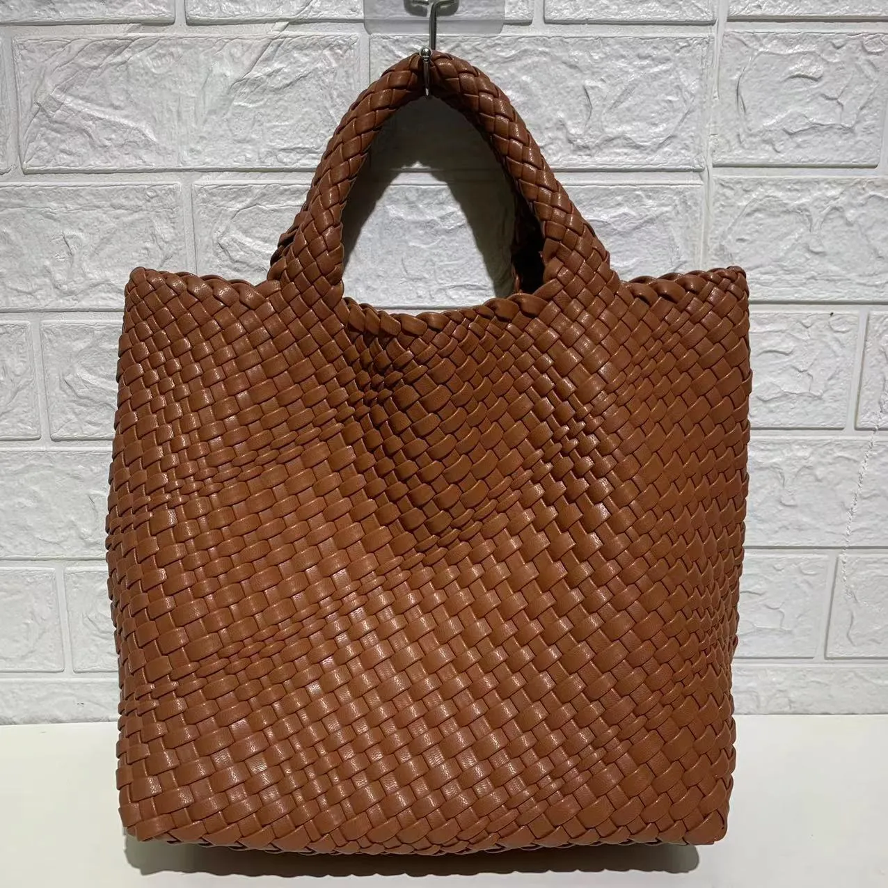 Ibiza Faux Leather Woven Tote - 21 Colors