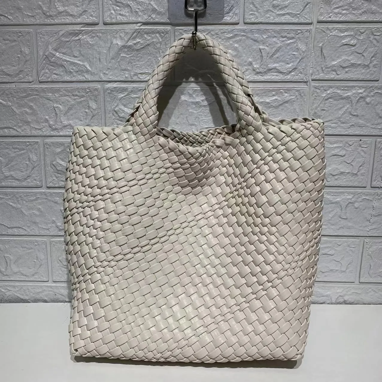 Ibiza Faux Leather Woven Tote - 21 Colors