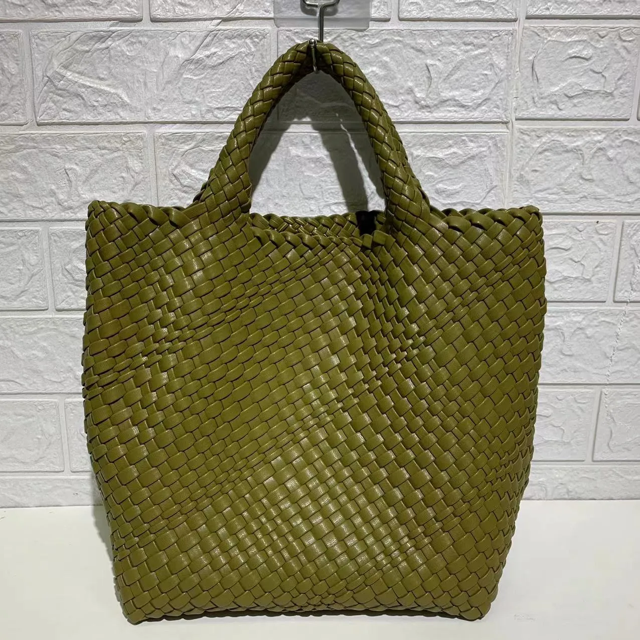 Ibiza Faux Leather Woven Tote - 21 Colors