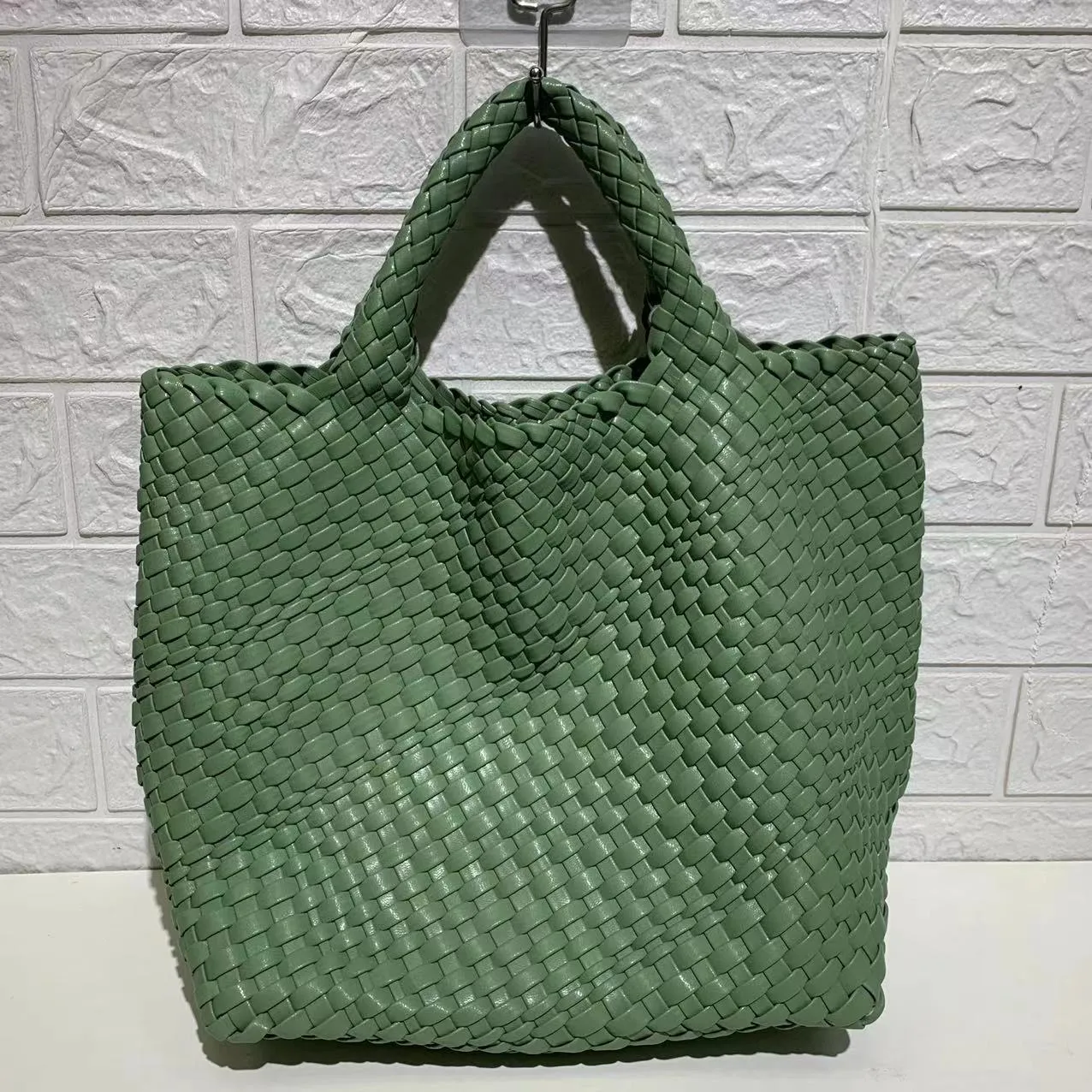 Ibiza Faux Leather Woven Tote - 21 Colors