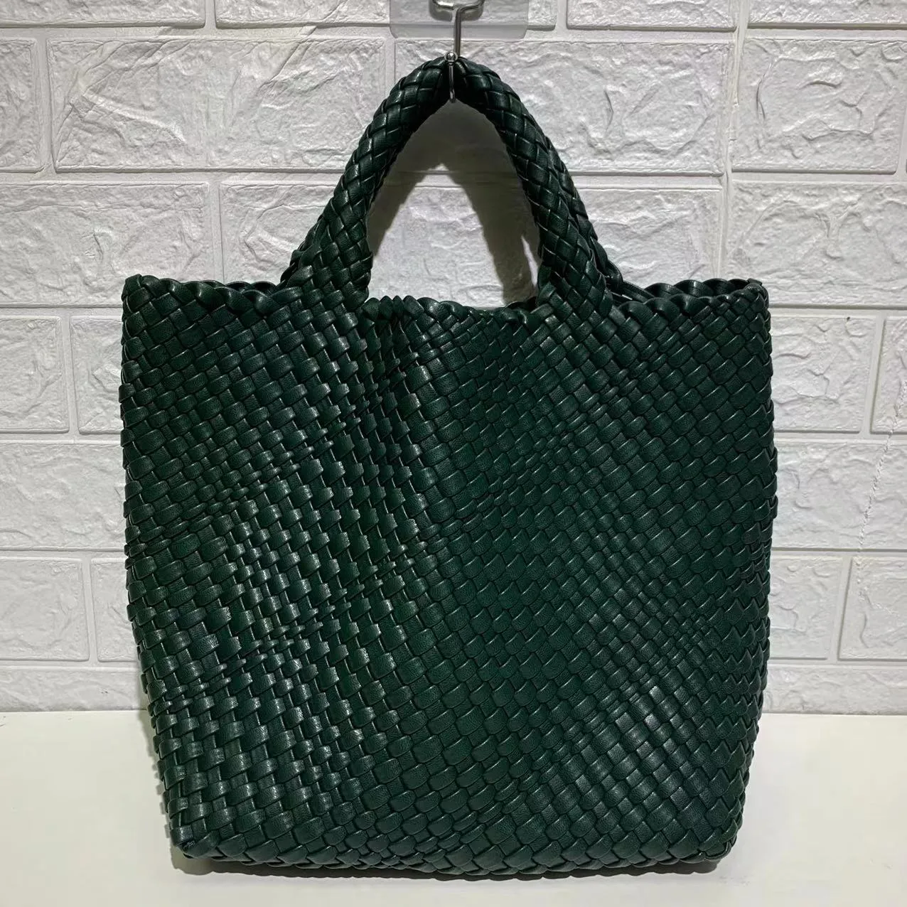 Ibiza Faux Leather Woven Tote - 21 Colors