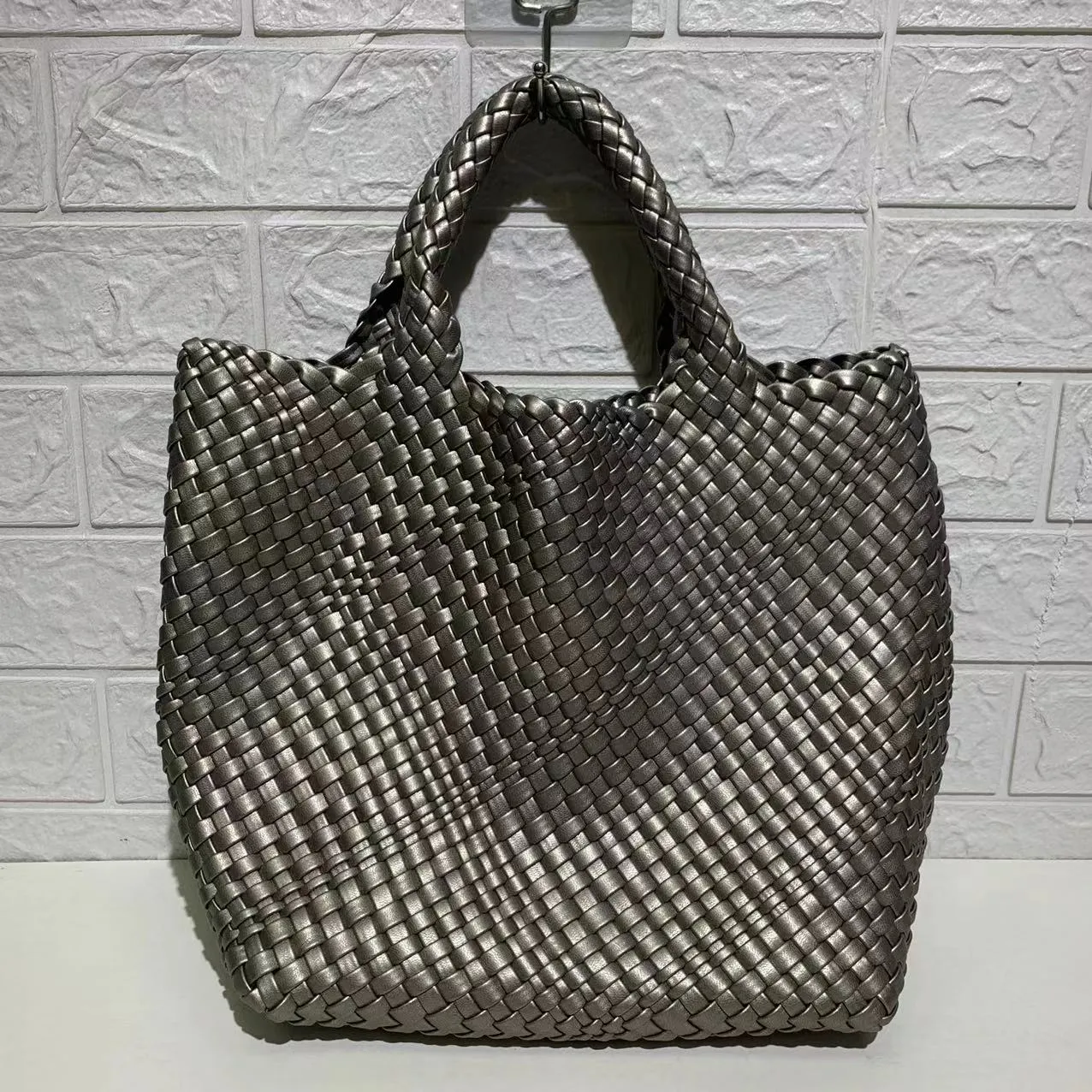 Ibiza Faux Leather Woven Tote - 21 Colors