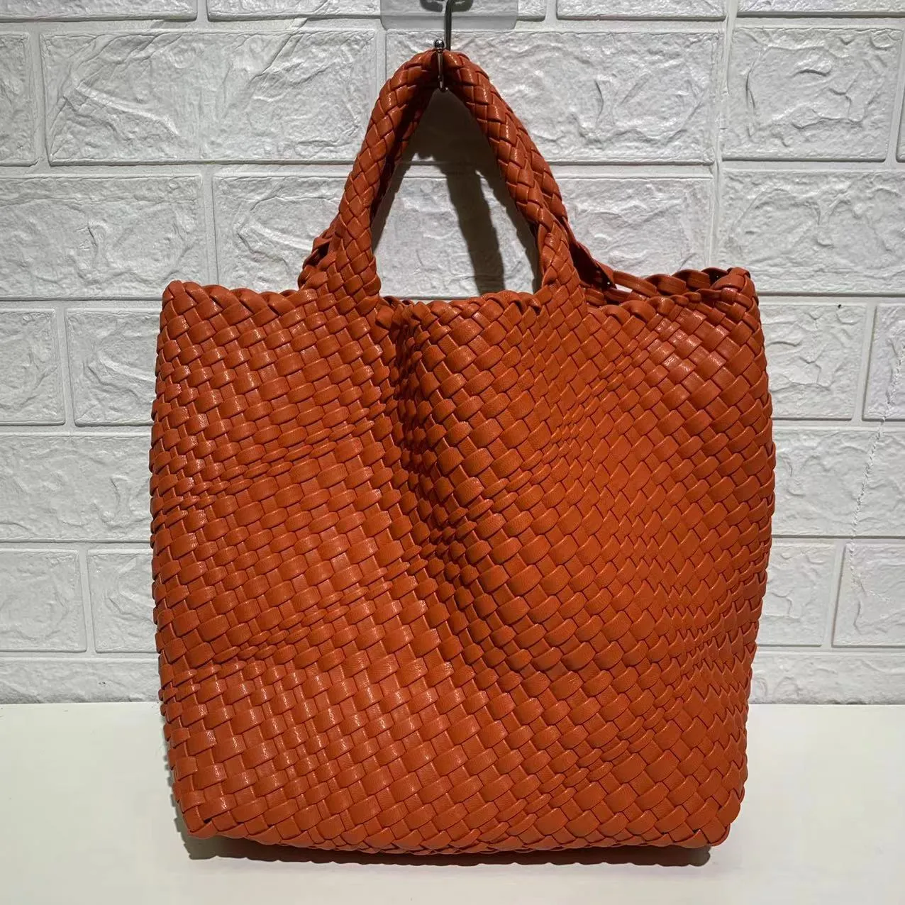 Ibiza Faux Leather Woven Tote - 21 Colors