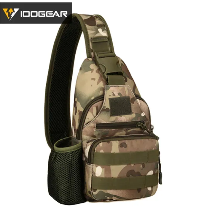 IDOGEAR Tactical USB Shoulder Bag Sling Pack Chest Bag Crossbody Daypack Hiking Camo Traveling Single Shoulder bags 3527