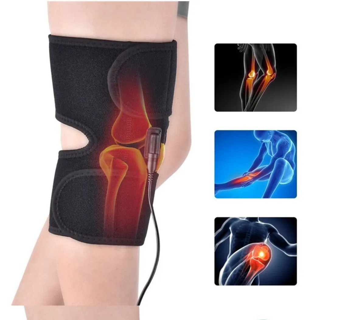 Infrared Heated Knee Brace Support Massager USB Arthritis Pain Relief Therapy