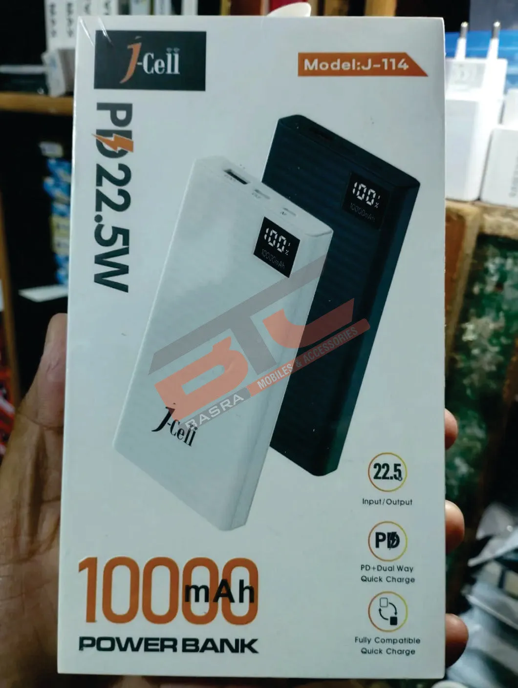 Jcell j114 power bank 10000 mah PD 22.5W for all mobiles