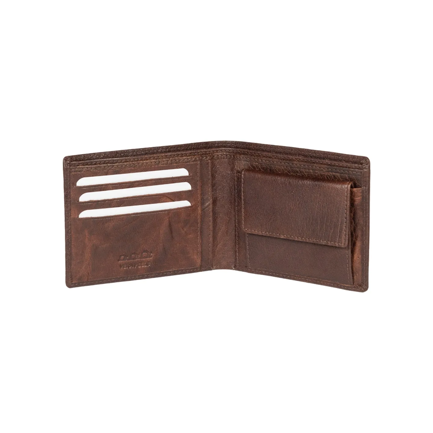 Kaili Mood Men's full grain leather Wallet Volanatadark brown