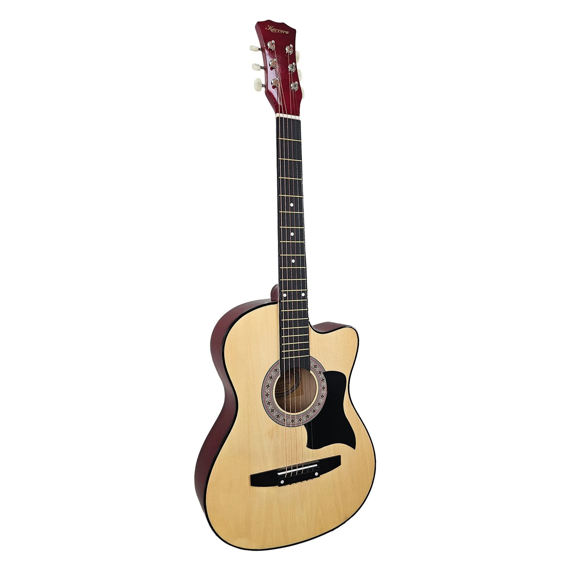 Karrera 38in Cutaway Acoustic Guitar with Carry Bag (Natural)