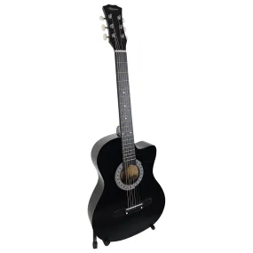 Karrera 38" Pro Cutaway Acoustic Guitar with Carry Bag (Black)