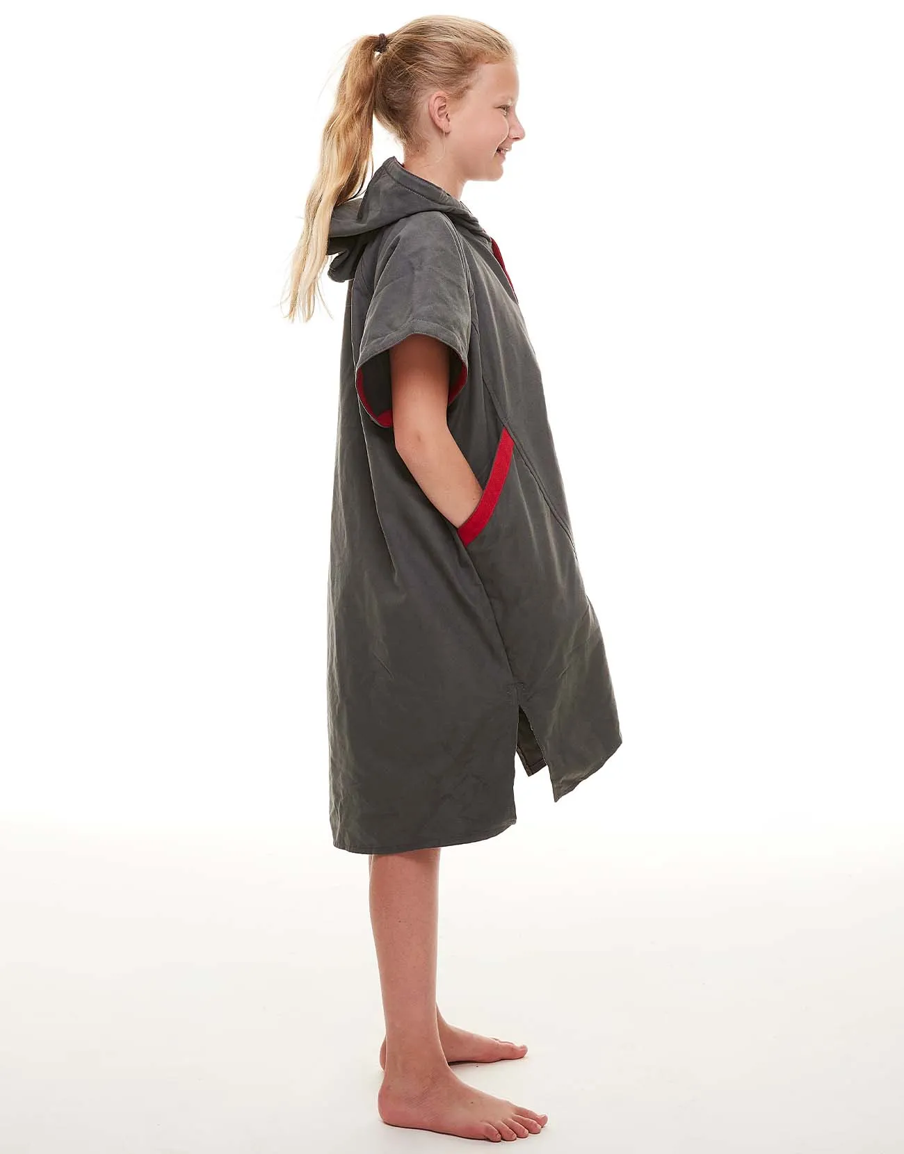 Kids Quick Dry Microfibre Changing Robe - Grey