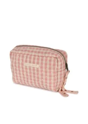 Konges Slojd - Petite Trousse de Toilette Crépon- Carreaux Rose Poudré||Konges Slojd - Small Toiletry Bag Seersucker - Powder Pink Check