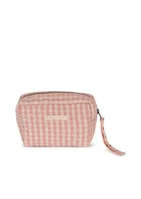 Konges Slojd - Petite Trousse de Toilette Crépon- Carreaux Rose Poudré||Konges Slojd - Small Toiletry Bag Seersucker - Powder Pink Check