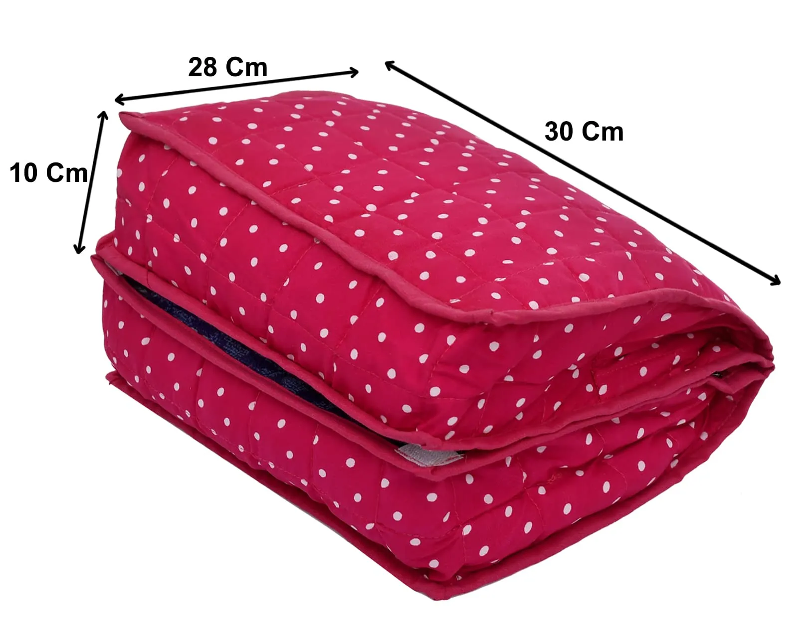 Kuber Industries Dot Printed Cotton Garments Storage Bag For Undergarments Lingerie Innerwear: Socks: Dipper With 2 Tranasparent Compartment- Pack of 2 (Pink) -45KM040