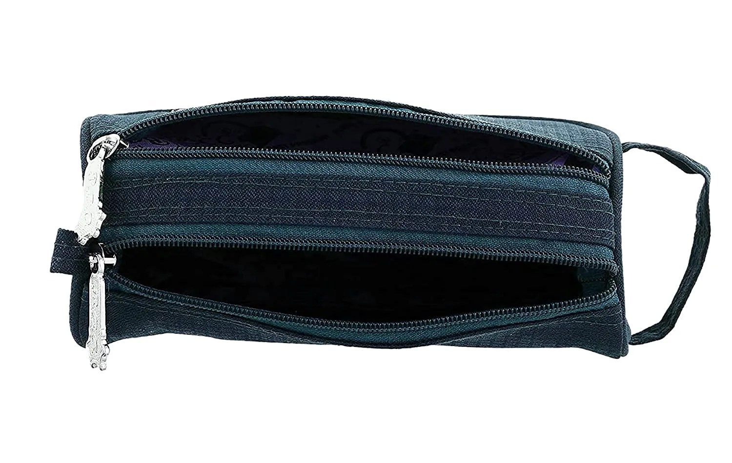 Kuber Industries Men's Toiletry Bag Canvas Travel Toiletry Bag Dopp Kit for Men Shaving Bag for Travel Accessories (Navy Blue)-KUBMART11927