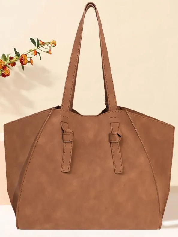 Ladies Vintage Faux Leather Tote Handbag DS240428-2