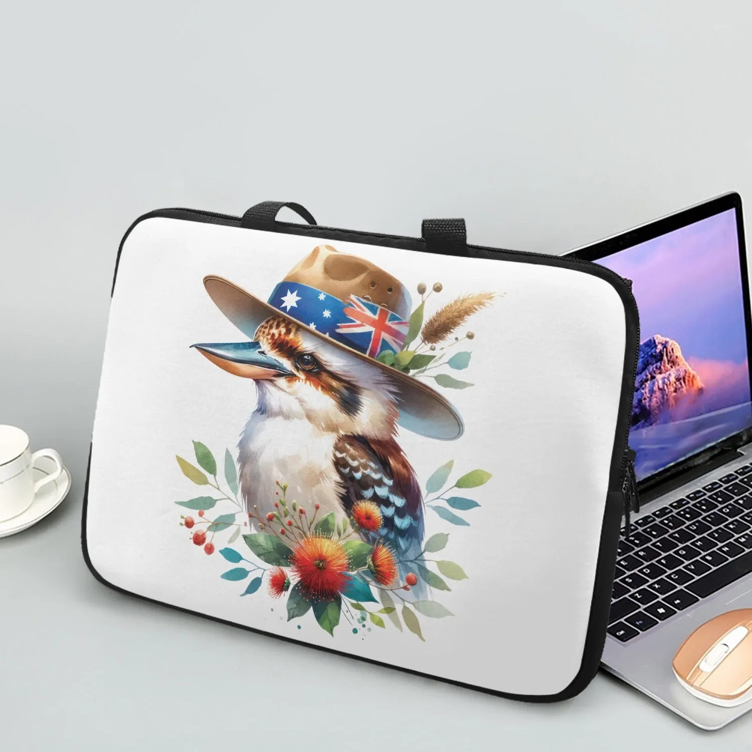 Laptop Sleeve with Handles - Australian Animals - Kookaburra