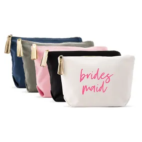 LARGE PERSONALIZED CANVAS MAKEUP & TOILETRY BAG FOR  WOMEN - BRIDESMAID SCRIPT