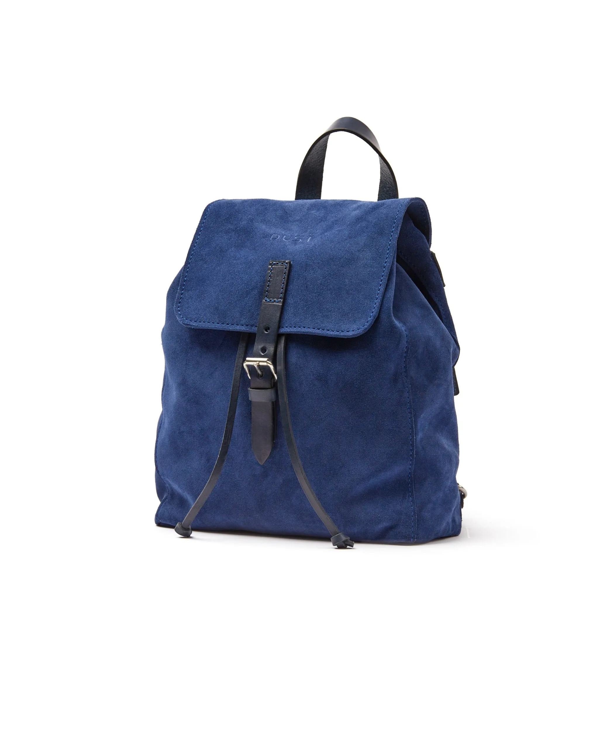 Leather Backpack in Suede Blue Venice Collection