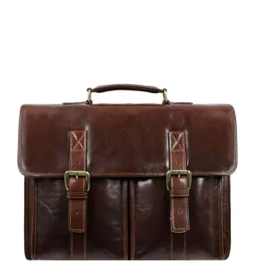 Leather Briefcase Satchel Bag - The Time Machine