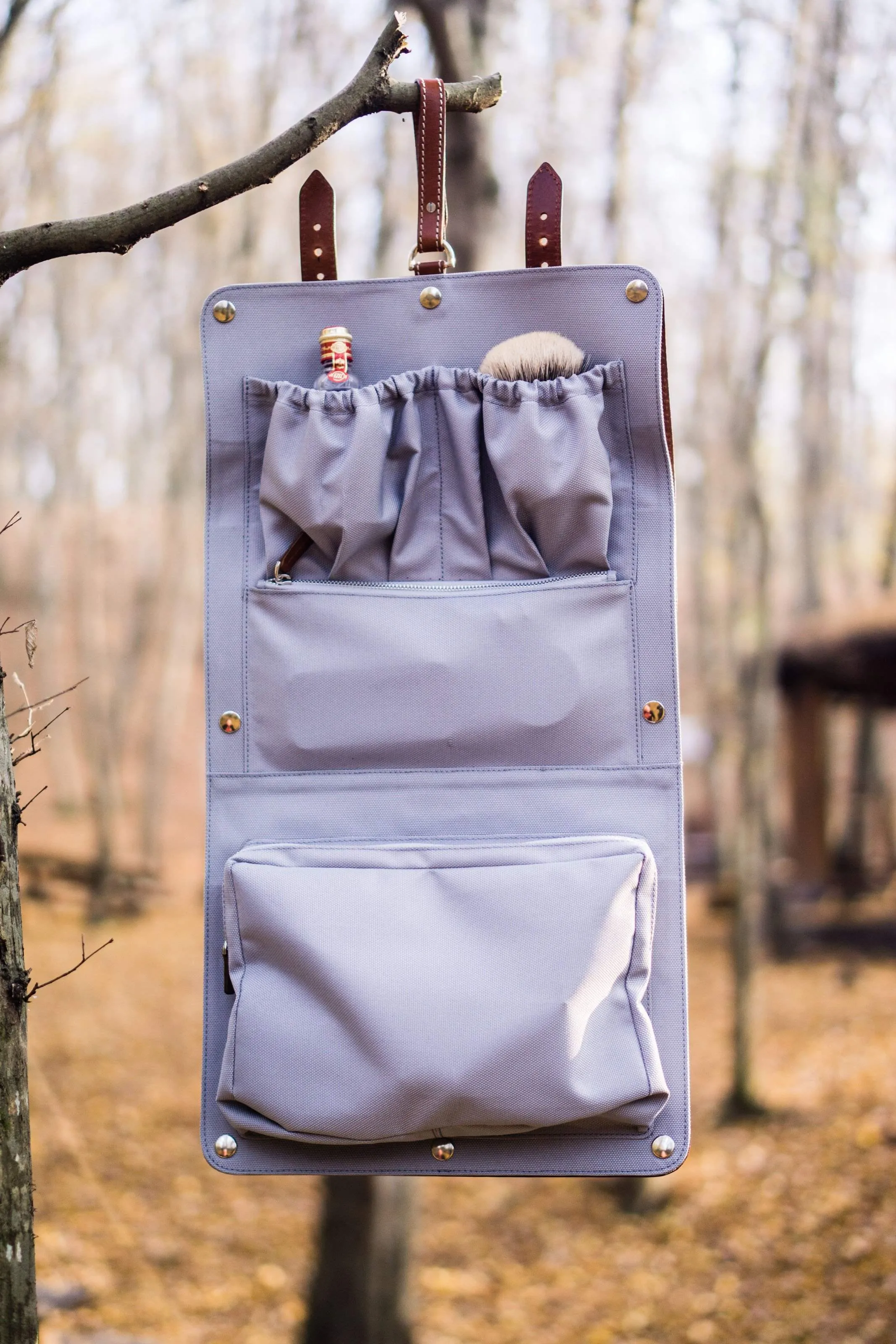 Leather Toiletry / Travel Bag - Brown