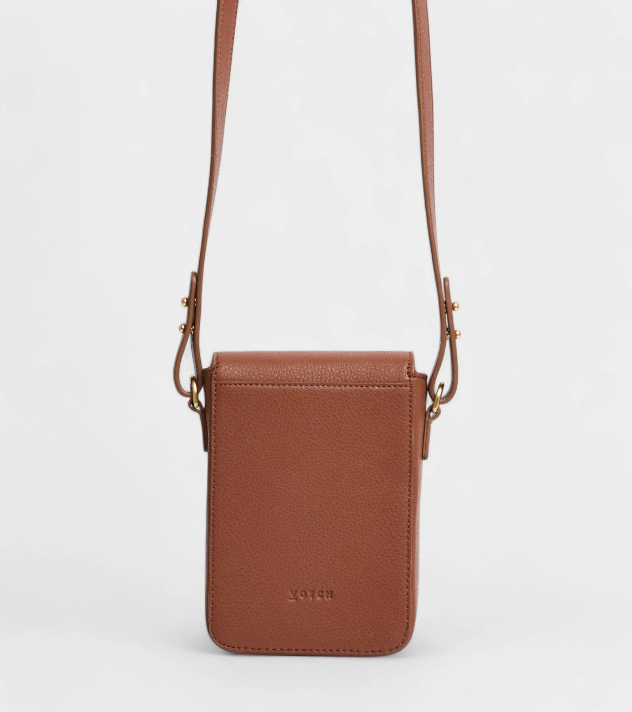 Luna Compact Vegan Bio-Based Bamboo Phone Bag | Brown