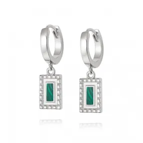 Malachite Ridge Palm Drop Sterling Silver Earrings WE16_SLV