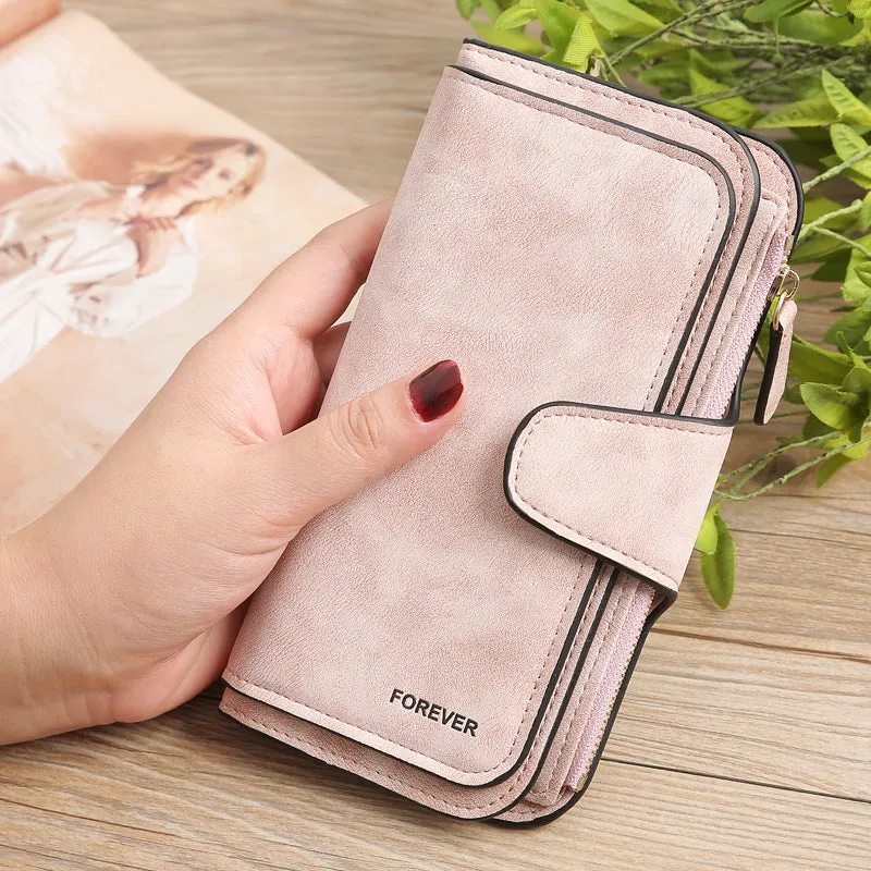 Matte PU leather multi-function wallet