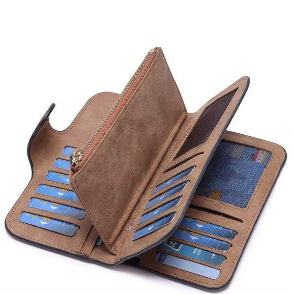 Matte PU leather multi-function wallet