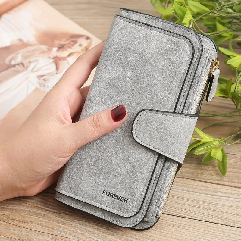 Matte PU leather multi-function wallet