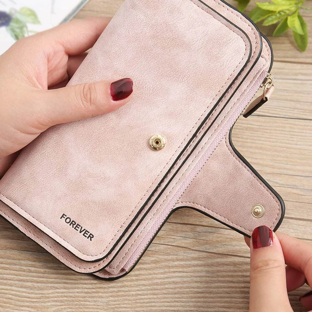 Matte PU leather multi-function wallet