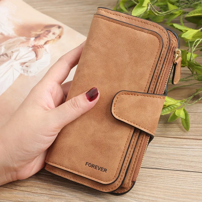 Matte PU leather multi-function wallet