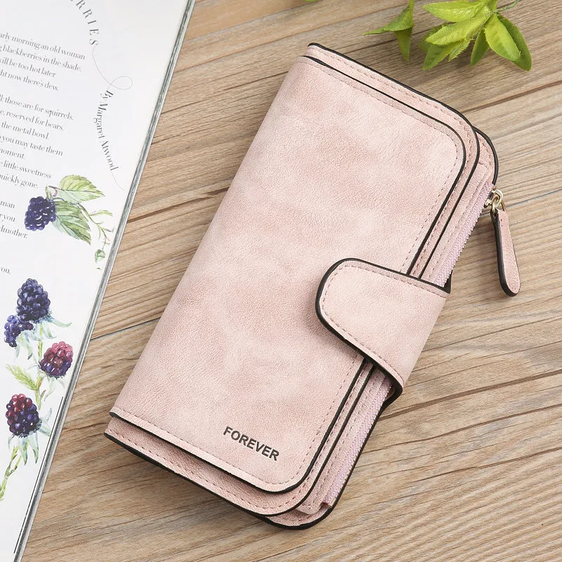 Matte PU leather multi-function wallet