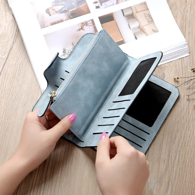 Matte PU leather multi-function wallet