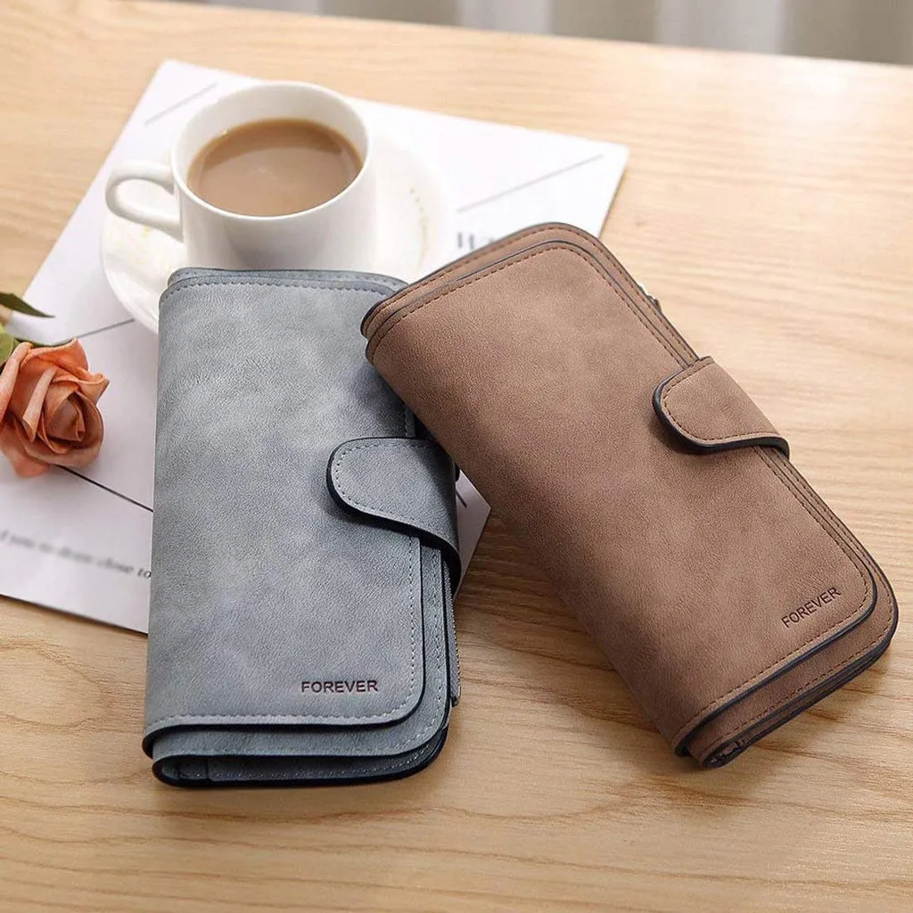 Matte PU leather multi-function wallet