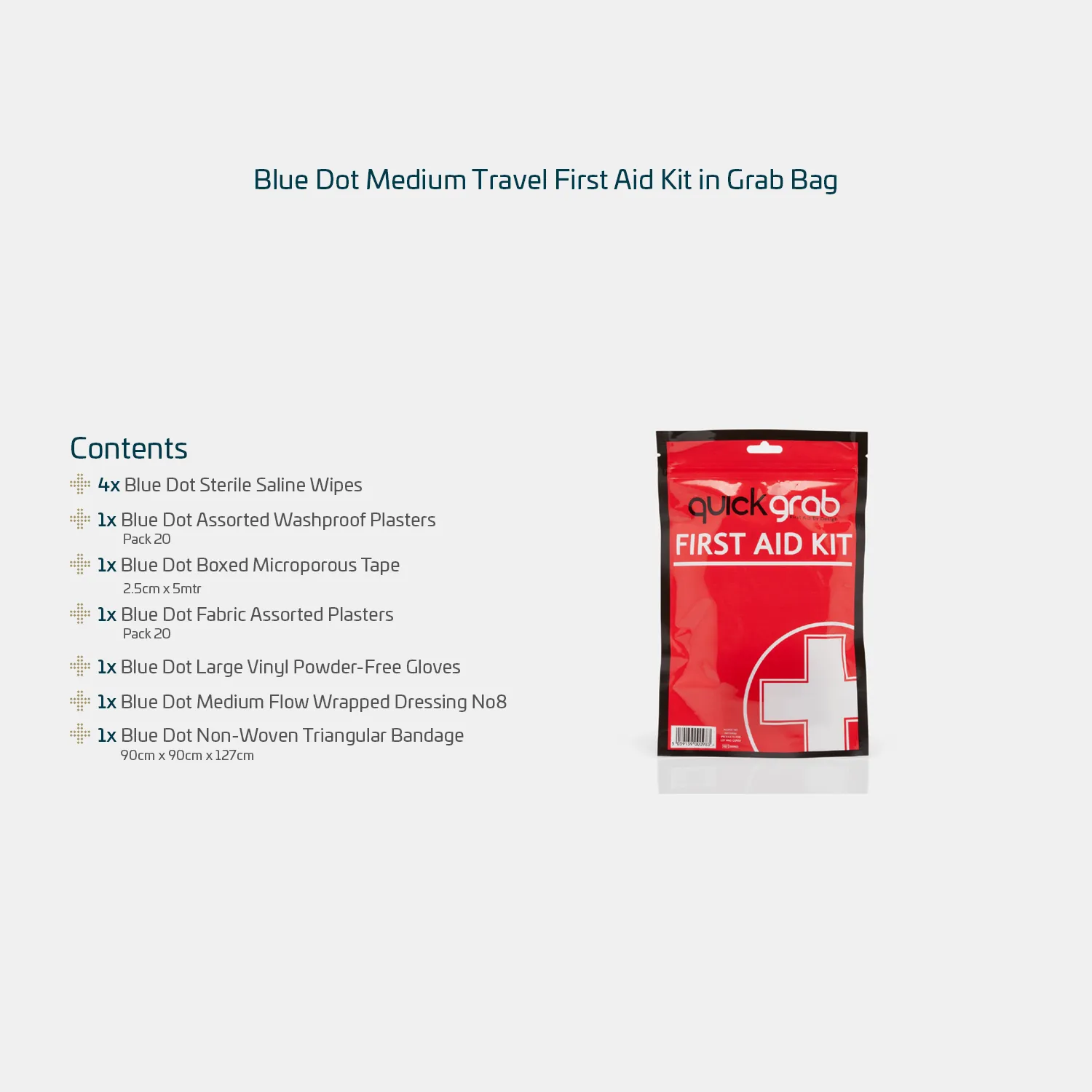 Medium Travel First Aid Kit in Grab Bag