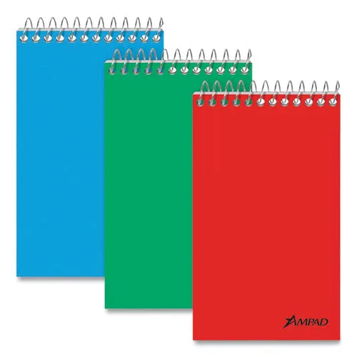 Memo Pads, Narrow Rule, Assorted Cover Colors, 60 White 3 X 5 Sheets, Dozen