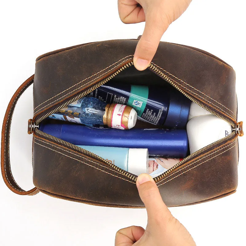 Men Gifts Leather Toiletry Bag Personalized Dopp kit Monogrammed Cosmetic Bag Valentine's Day Gifts